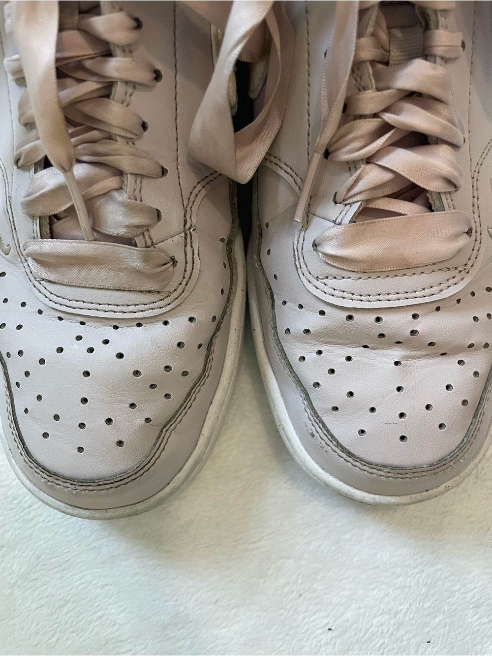 Nike Court Vision Low Next Nature in Platinum Violet with Ribbon Laces - Picture 6 of 11
